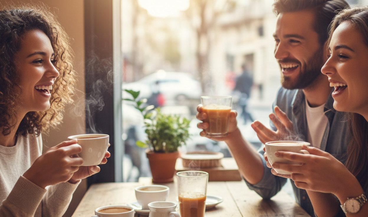 A perfect cup of coffee brewed at home